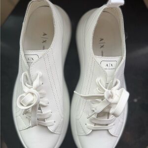 Armani Exchange Chunky Leather Sneakers White